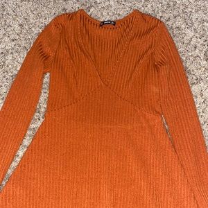 Burnt orange long sleeve dress!